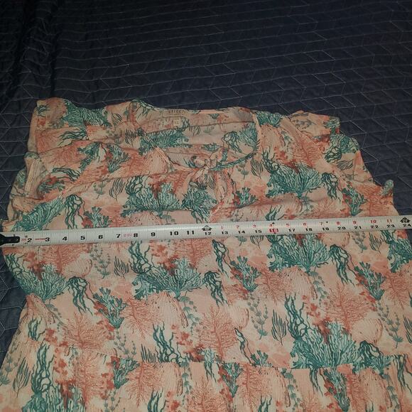 Stitch by Chenault Size XXL Coral Reef Print Tiered Midi Dress Boho Fairy Beach - Picture 8 of 10